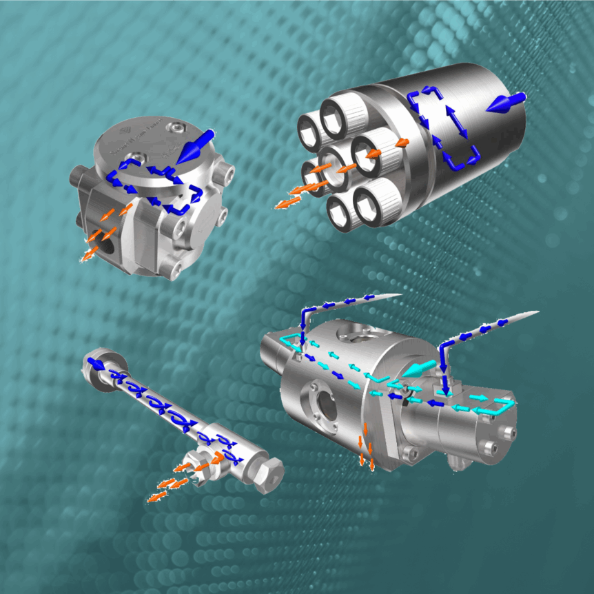 Sugino's wet jet milling system features different chambers for processing different materials and applications