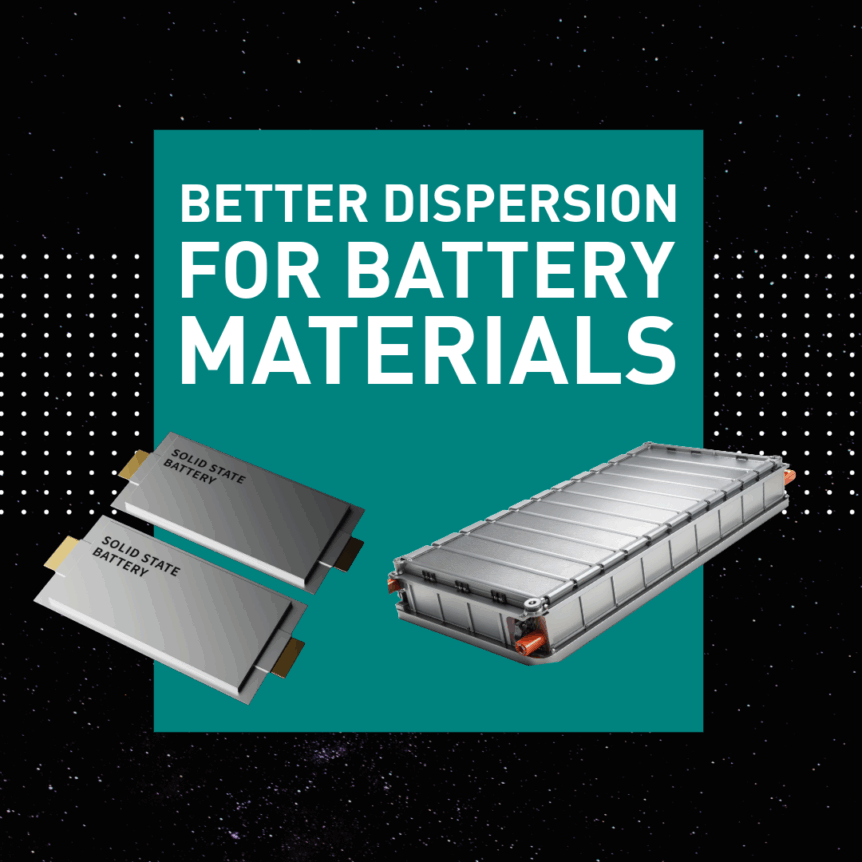 Sugino's star burst wet jet milling system is ideal for processing battery materials for better dispersion
