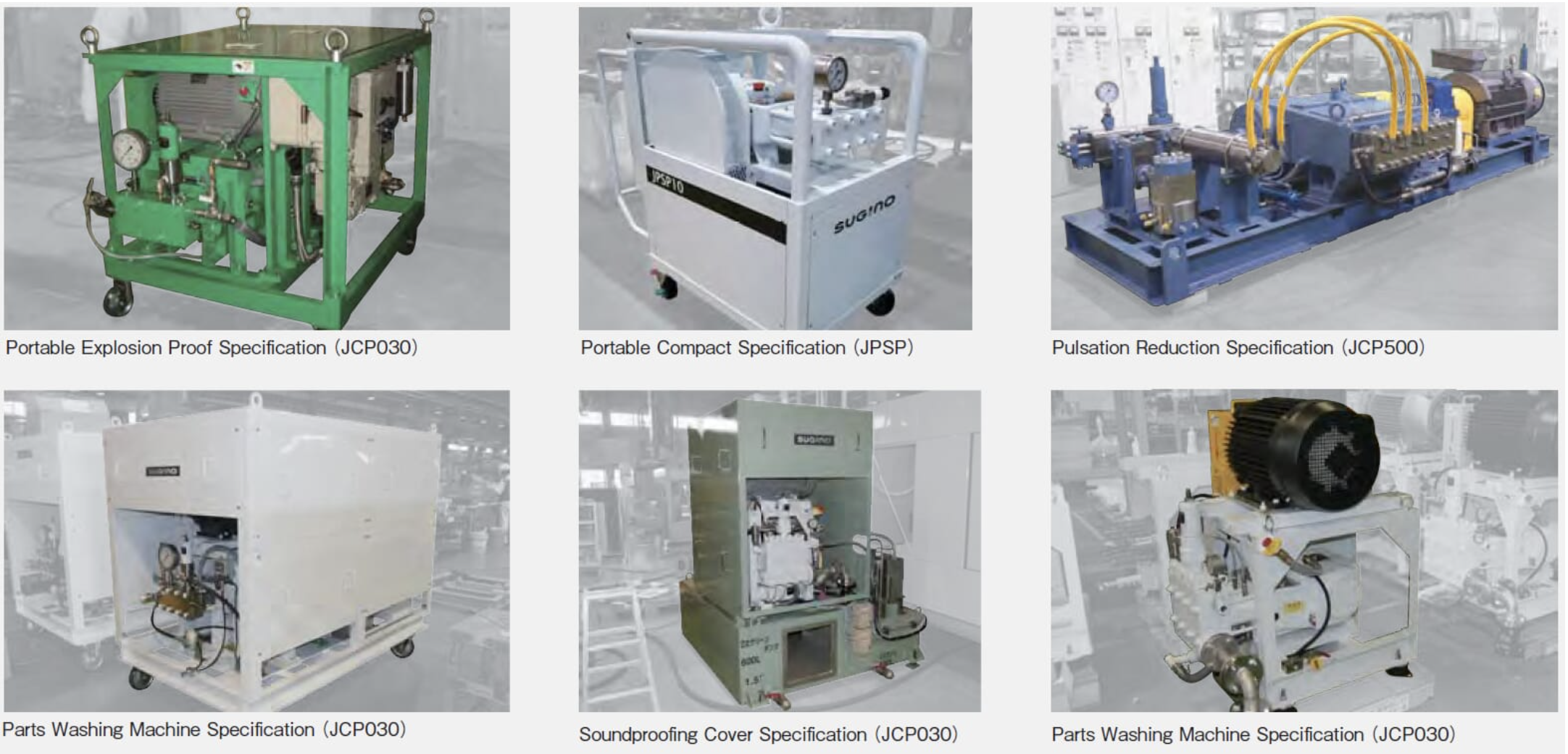 Sugino's GJP Series stand alone high pressure water pumps